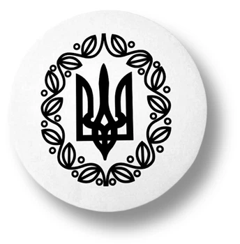 Наклейка "Малый герб Украины трезубец" прозрачная основа