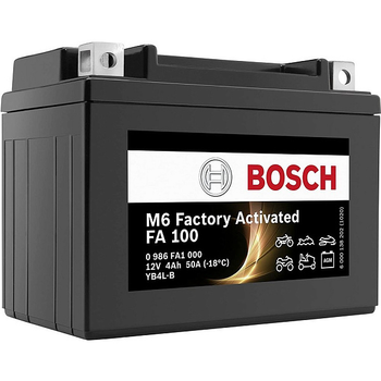 Мото аккумулятор FA 100 4Ач 50А "+" справа BOSCH, 0986FA1000