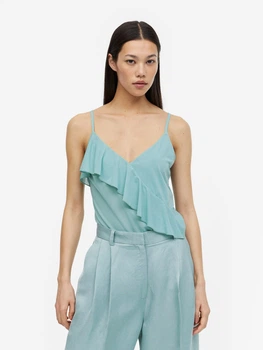 Топ женский H&M 061171522 S Бирюзовый (6666000304476)