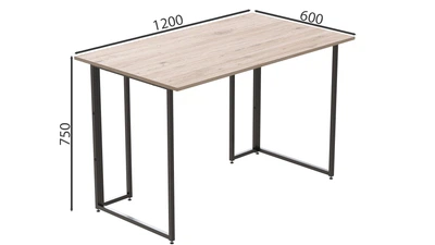 Компьютерный стол Ferrum-decor Ханна 75x120x60 черный ДСП Дуб Сан-Марино 16мм