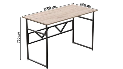 Компьютерный стол Ferrum-decor Раян 75x100x60 черный ДСП Дуб Сан-Марино 16мм