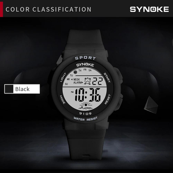 Годинник електронний універсальний, дитячий SYNOKE (black)