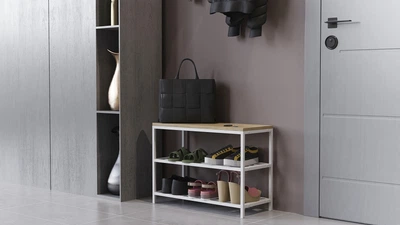 Банкетка универсальная Ferrum-decor Слайм 45x63x26 белый ДСП Дуб Сонома 16мм (XK00010)