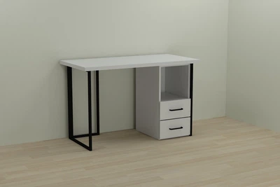Компьютерный стол Ferrum-decor Отто 76x100x70 черный ДСП Белое 32мм