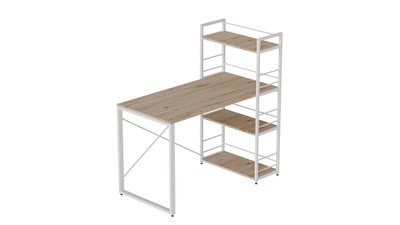 Письменный стол Ferrum-decor Серии Конект c этажеркой 75x120x60 белый ДСП Дуб Сан-Марино 16мм (XK00188)