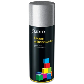 Эмаль универсальная Аэрозоль SLIDER Color Глянцевая 400 мл Серебристая RAL 9006