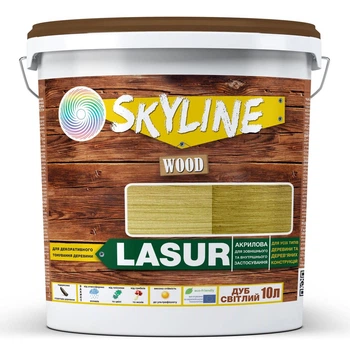 Лазурь для дерева Skyline LASUR Wood декоративно-защитная Дуб светлый 10 л