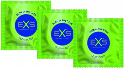 Презервативи EXS Glow Світяться у темряві 3 шт (ROZ6400230165)