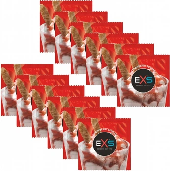 Презервативи EXS Strawberry Sundae зі смаком та запахом полуничного морозива 12 шт (ROZ6400230187)