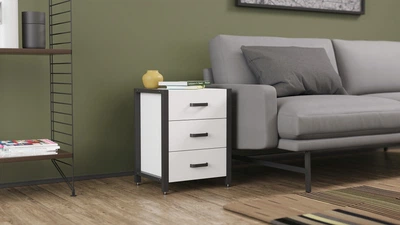 Тумба універсальна Ferrum-decor Вів'єн 3 50x41x40 чорний ДСП Біле 16мм (XK00145)