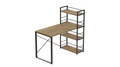 Письменный стол Ferrum-decor Серии Конект c этажеркой 75x120x60 черный ДСП Дуб Артизан 16мм (XK00183)