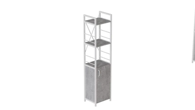 Етажерка 3/34 Ferrum-decor Серії Конект з тумбою 144x34x28 Білий ДСП Бетон (FD1013)