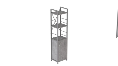 Этажерка 3/34 Ferrum-decor Серии Конект с тумбой 144x34x28 Серый ДСП Бетон (FD1020)