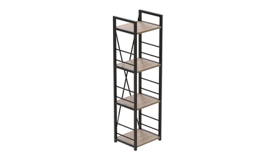Етажерка 4/34 Ferrum-decor Серії Конект 120x34x28 чорний ДСП Дуб Сан-Маріно 16мм (XK00236)