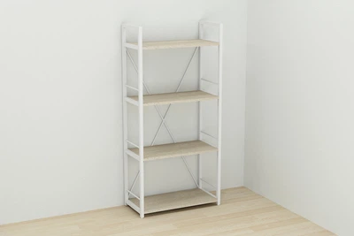 Етажерка 4/60 Ferrum-decor Серії Конект 120x60x28 білий ДСП Дуб Сонома 16мм (XK00208)