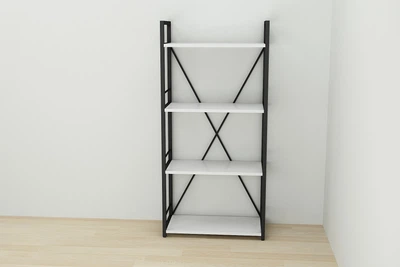 Етажерка 4/60 Ferrum-decor Серії Конект 120x60x28 чорний ДСП Біле 16мм (XK00199)