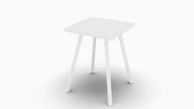 Табурет Ferrum-decor 430x320x320 Белый металл ДСП Белый 16 мм (TAB008)
