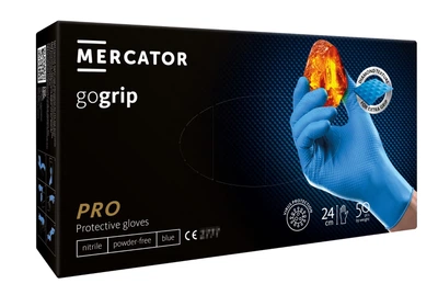 Рукавички нітрилові Mercator Medical GoGrip Blue M Сині 50 шт (00-00000175)