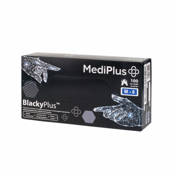 Рукавички нітрилові MediPlus BlackyPlus M Чорні 100 шт (00-00000126)
