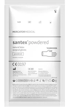 Рукавички хірургічні латексні Mercator Medical Santex Powdered 7.5 Кремові 1 пара (00-00000167)