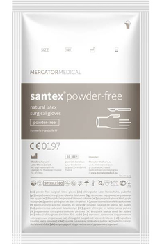 Рукавички хірургічні латексні Mercator Medical Santex Powder-Free 7.5 Кремові 1 пара (00-00000162)