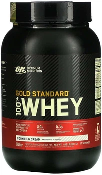 Сироватковий протеїн Optimum Nutrition 100% Whey Gold Standard порошок 909 г Cookies та Cream (748927028638)