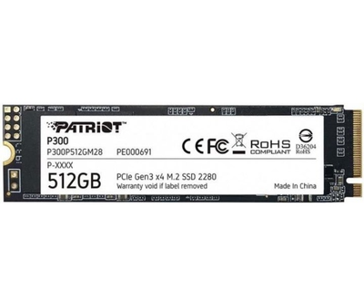 Накопитель SSD M.2 Patriot P300P512GM28 PCI Express 3.0x4/512ГБ/3D NAND TLC