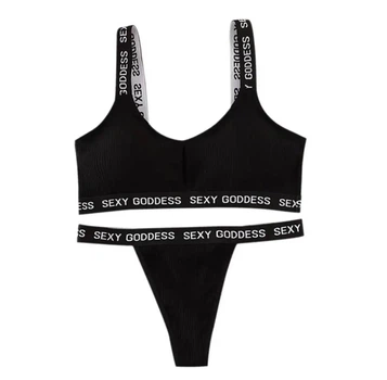 Комплект жінойчий SG топ і трусики One size (S/M) - чорний 00584