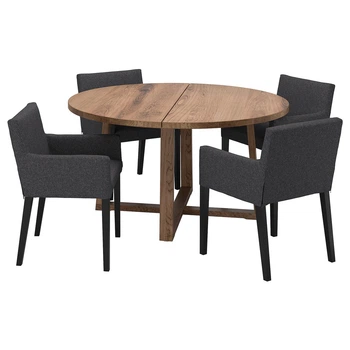 Стіл + 4 стільці з підлокітниками IKEA MÖRBYLÅNGA / MÅRENÄS, 895.201.01