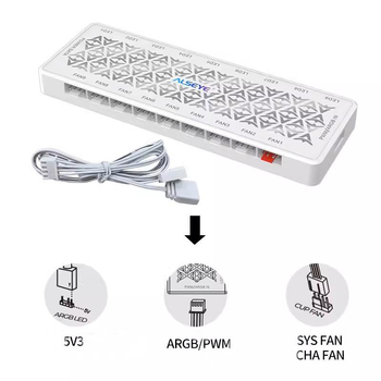 Хаб для кулеров ALSEYE A-Hub 9.0 White без пульта ARGB