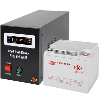 Комплект резервного питания для котла LP ИБП + гелевая батарея (UPS B500 + АКБ LPM-GL 40 Ah)