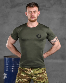 Тактическая потоотводящая футболка odin oliva вірний назавжди XL