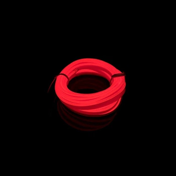 Гибкий неоновый шнур в салон авто 5 м в USB Красный, холодный неон (с инвертором), контурная подсветка