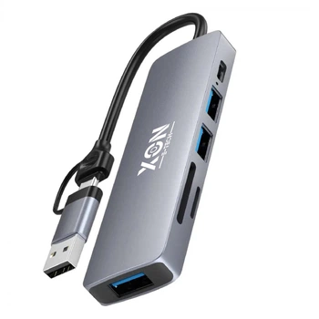 Док-станция XON SmartHub 6 в 1 (SD/TF + Type-C + USB3.0 + 2хUSB2.0) Серый (UHUHP062322G 5146)