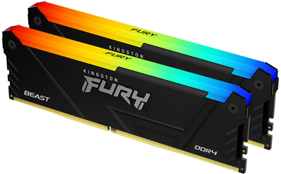 Оперативная память Kingston Fury DDR4-3200 16384MB PC4-25600 (Kit of 2x8192) Beast RGB 1Rx8 Black (KF432C16BB2AK2/16)
