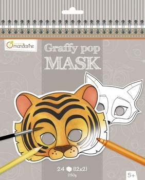 Maski do kolorowania Avenue Mandarine Graffy Pop Mask Animals 24 szt (3609510520236)