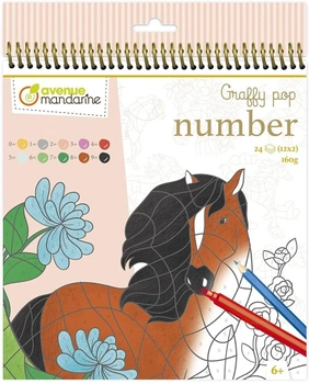 Kolorowanka Avenue Mandarine Graffy Pop Number Horses (3609510521097)