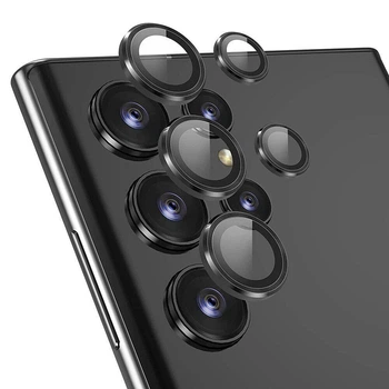 Защитное стекло с рамкой CD Pattern на заднюю камеру для Samsung Galaxy S24 Ultra black