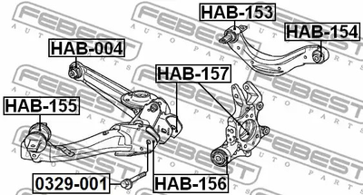 Сайлентблок задней цапфы Civic 05-, FEBEST (HAB157)