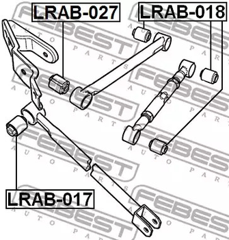 Сайлентблок заднего рычага Freelander 96-06, FEBEST (LRAB017)