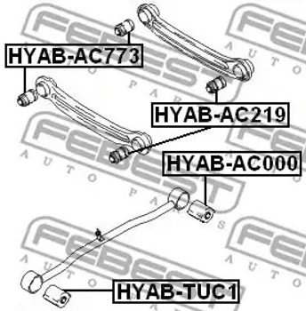 Сайлентблок задньої поздовжної тяги Accent/Elantra/Getz -10, FEBEST (HYABAC000)