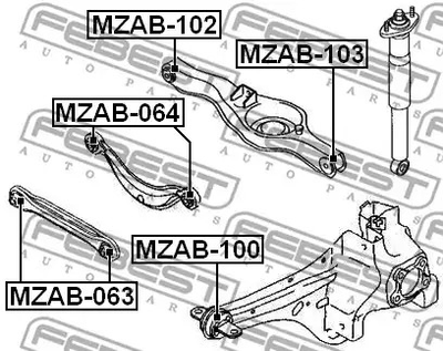 Сайлентблок рычага Mazda CX-7 07-13, FEBEST (MZAB103)