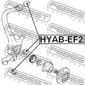 Сайлентблок задней цапфы Sonata/Tucson 93-, FEBEST (HYABEF2)