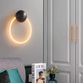 Настенный светильник светодиодный Бра Light House LNF-17398 15W 85 см черный с гибким неоном