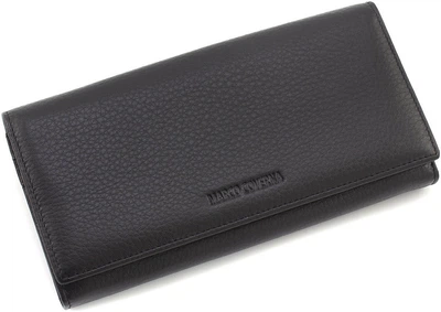 Большой женский кошелёк из натуральной кожи Marco Coverna W002 Black