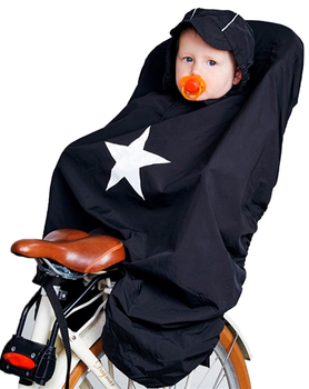 Pokrowiec BabyTrold przeciwdeszczowy na siodełko rowerowe czarny (5704211710523)