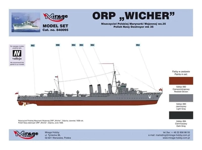 Збірна модель Mirage Hobby ORP Wicher 1:400 (5901463840958)