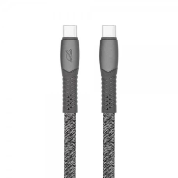 Кабель USB 2.0, PS6105 GR21, Type-C/Type-C, 2,1м, 3А, 60Вт, серый