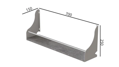 Полка настенная Ferrum-decor Изи 260x700x150 металл Белый ДСП Бетон 16 мм (IZI0056)