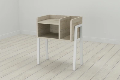 Тумба модульна Ferrum-decor Амелі 540x450x320 метал Білий ДСП Сонома 16 мм (AME0011)
